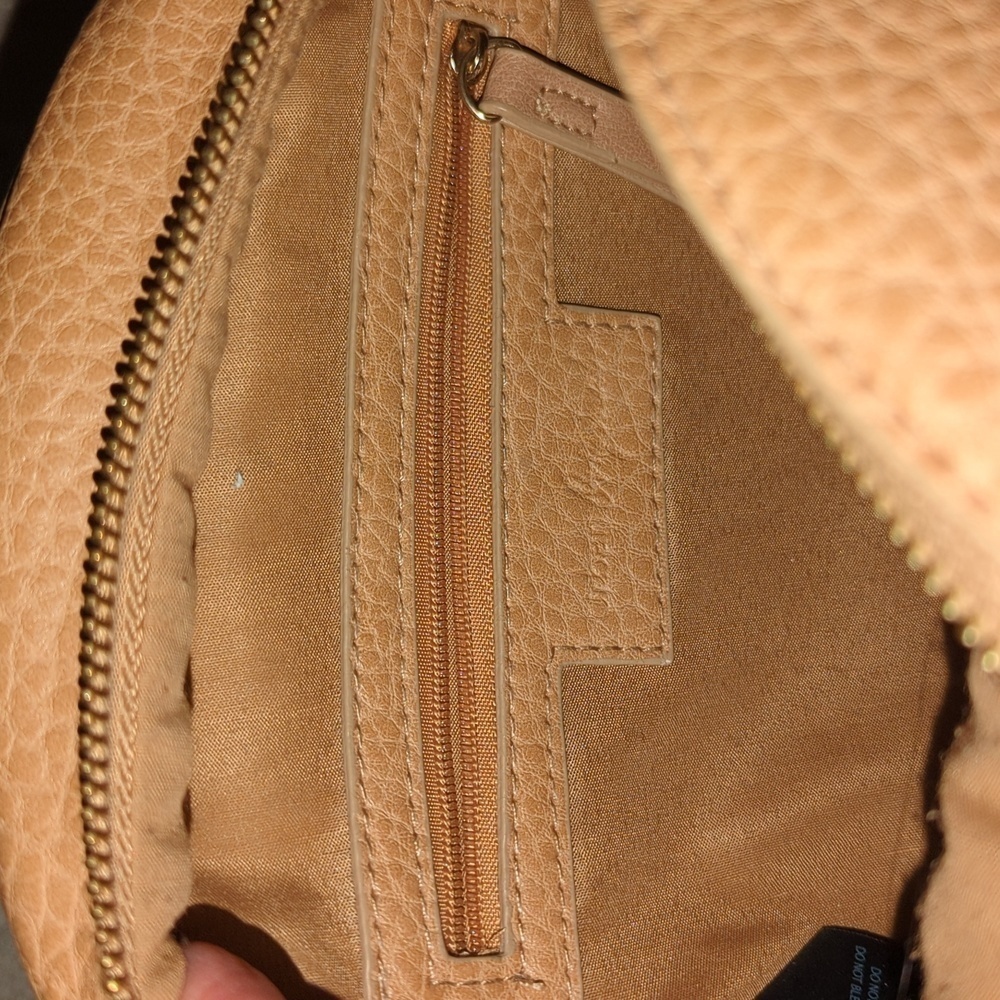 Leather Urban Original Carousel Vegan Crossbody Handbag, Tan - Picture 6 of 8